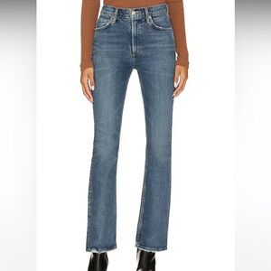 Agolde Women's Size 29 Nico High Rise Slim Boot Jeans Distressed Hem Stretch